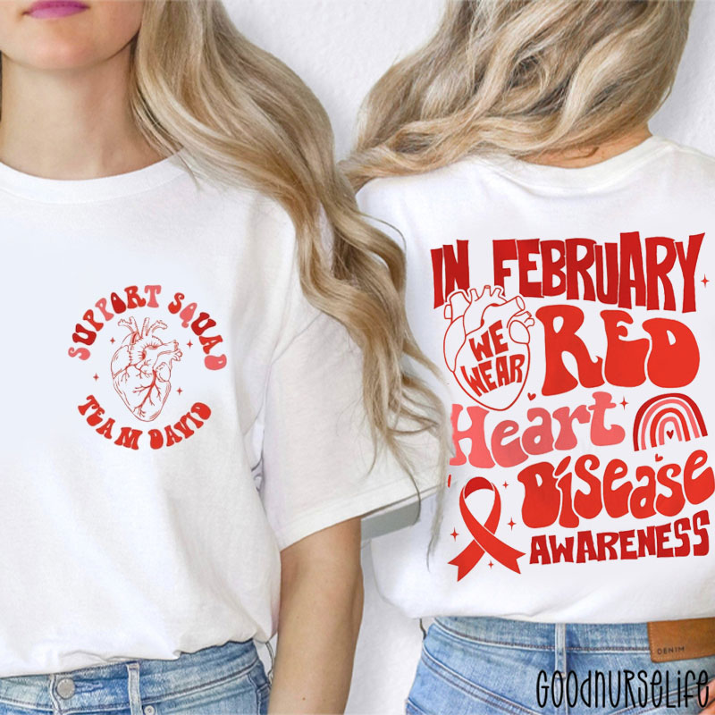 Personalized Support Squad Team Nurse Two Sided T-Shirt