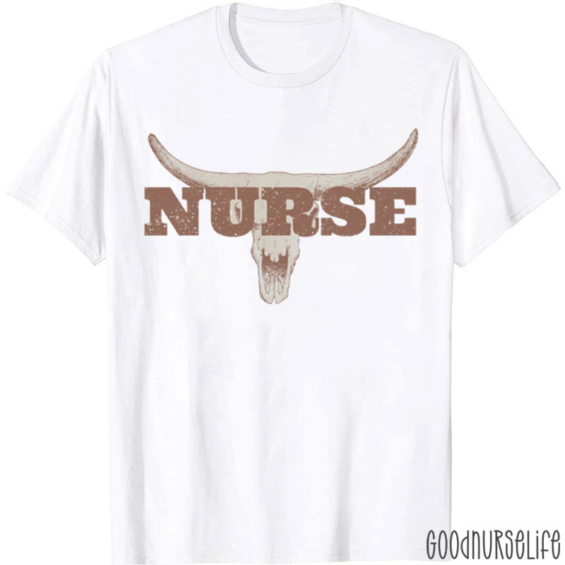 Wild Nurse Longhorn Bullhead Registered Nurse T-Shirt