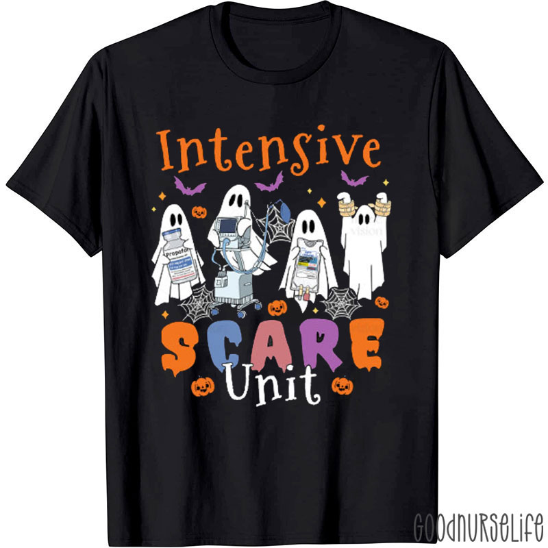 Ghostly ICU Intensive Scare Unit Nurse T-Shirt