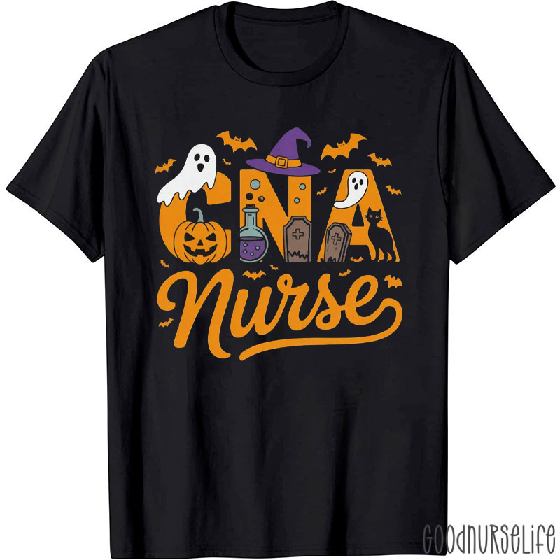 Halloween Themed  Spooky CNA Nurse T-Shirt