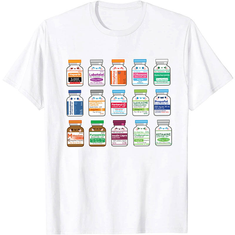Set of Medication Vial Nurse T-Shirt