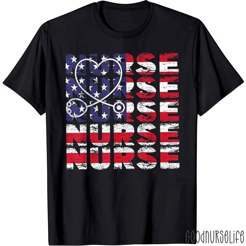 Patriotic Flag Nurse T-Shirt