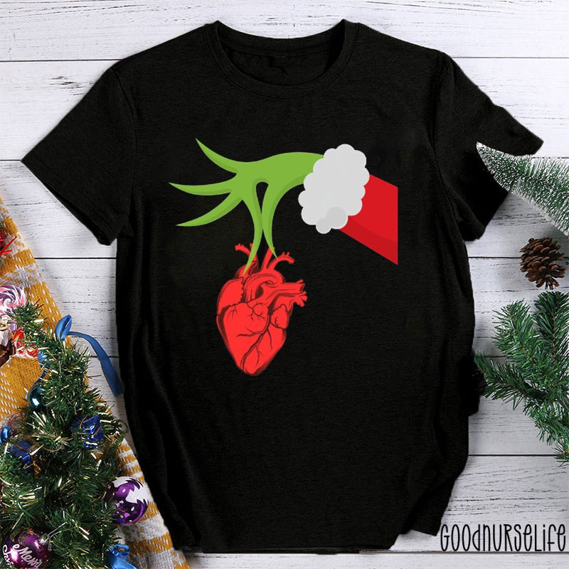 Cardiac Christmas Heart Anatomy Nurse T-shirt
