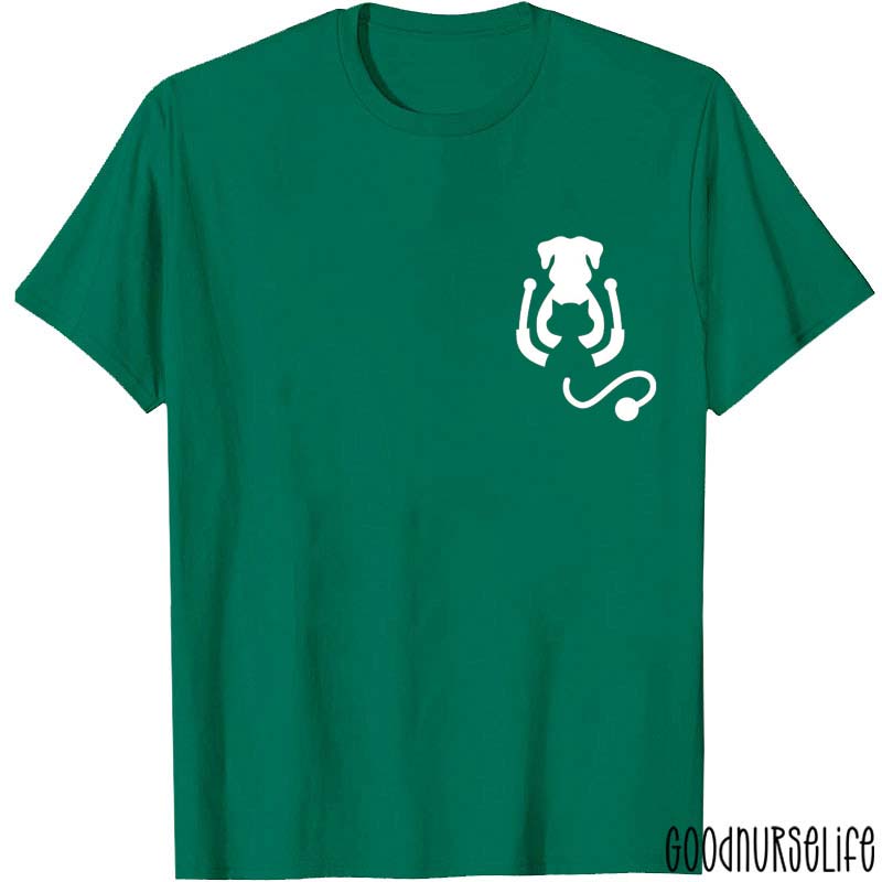 Pocket Stethoscope  Veterinarian Nurse T-Shirt