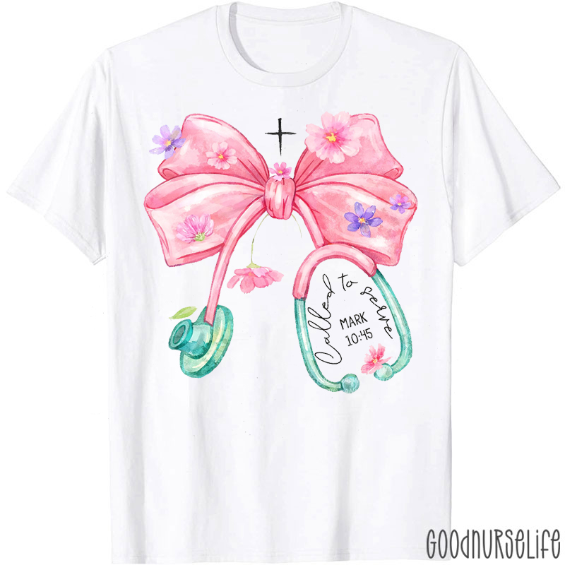 Pink Bow Called To Serve Nurse T-Shirt