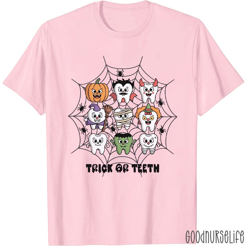 Halloween Spider Web Trick Or Teeth T-Shirt