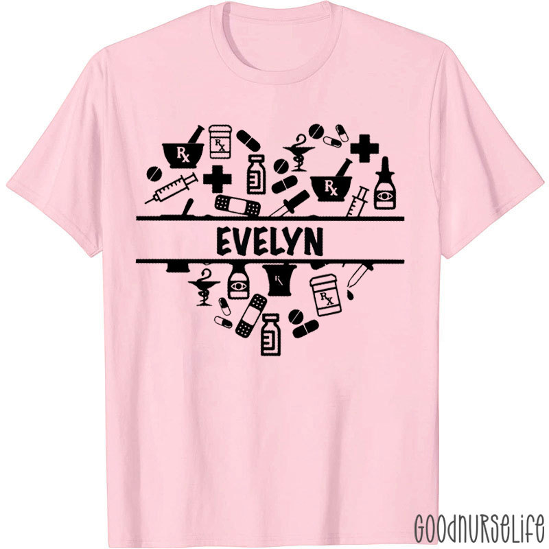 Personalized Pharmacy Heart T-Shirt
