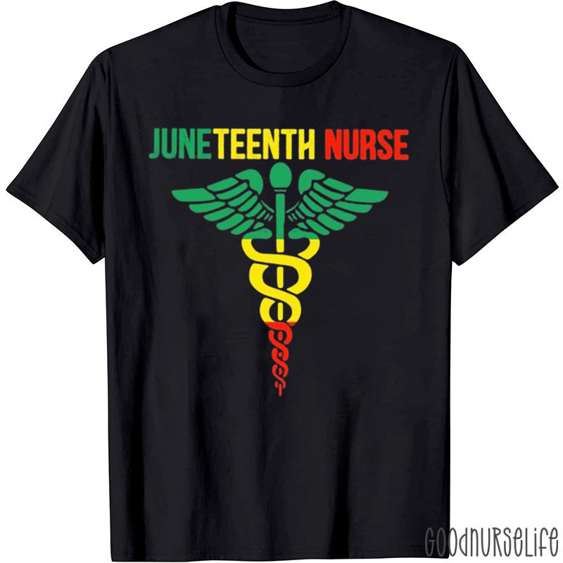 Personalized Juneteenth Nurse T-Shirt