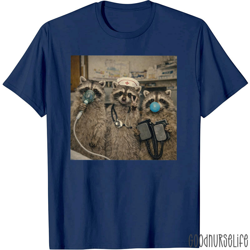 Funny Emergency Room Raccoon Nurse T-Shirt