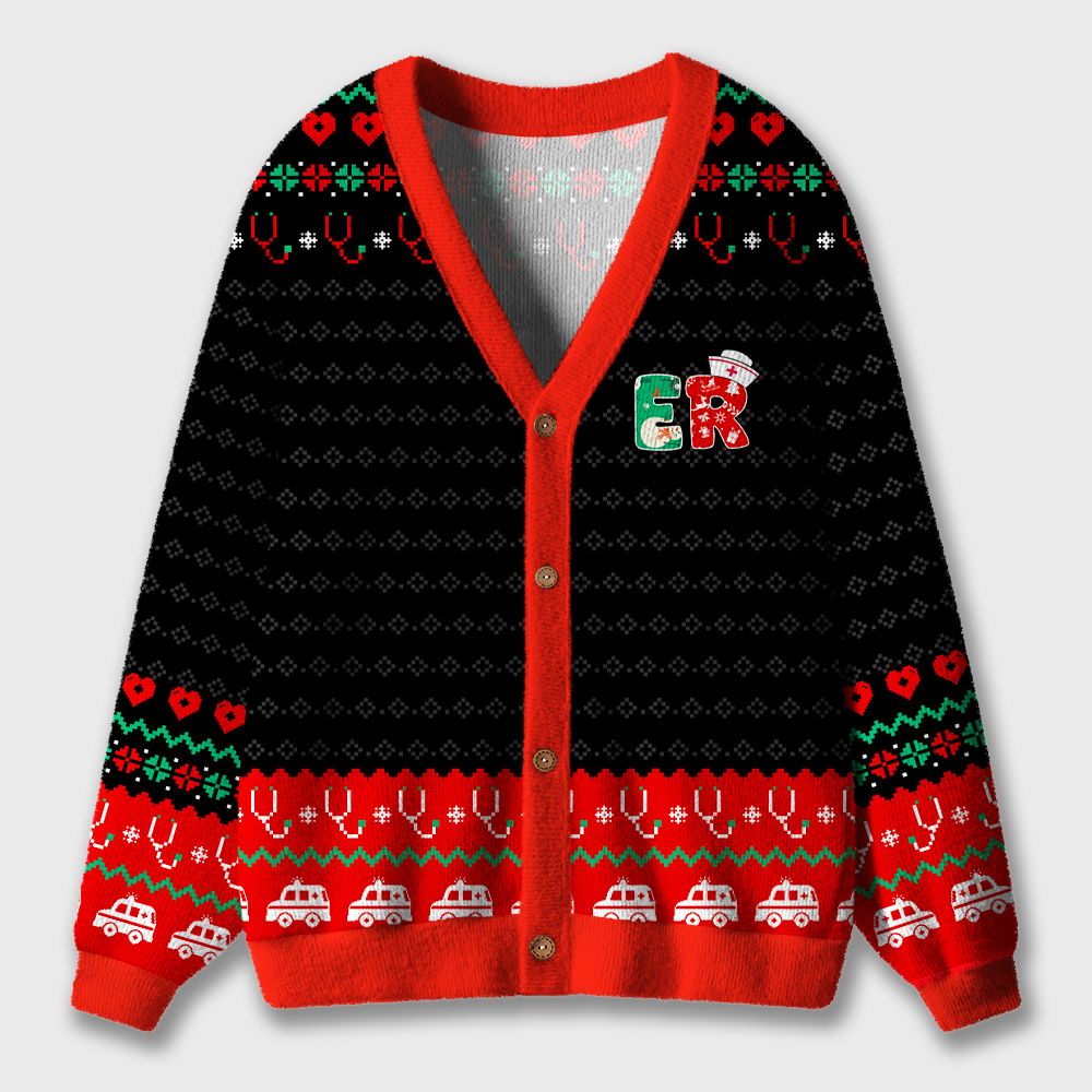 Christmas Vibe Emergency Department Ugly Cardigan Sweaters