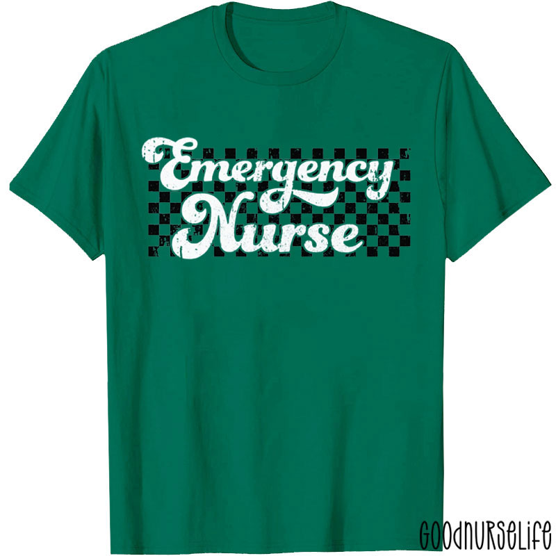 Funny Checked Emergency Nurse T-Shirt