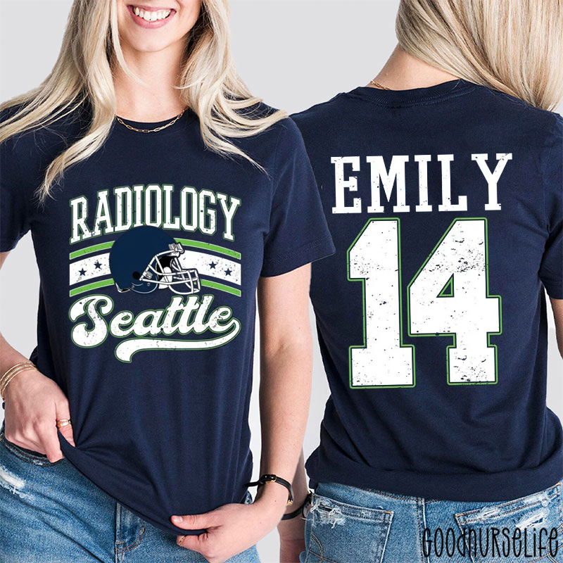 Personalized Radiology Baseball Fan Two Sided T-Shirt