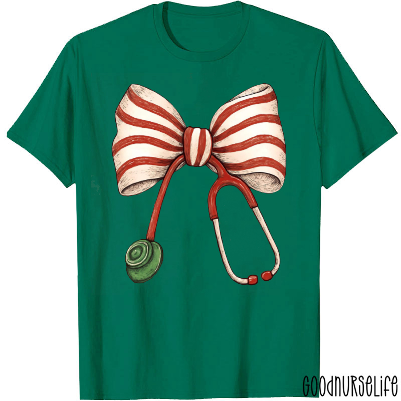 Christmas Nurse Coquette Bow Nurse T-Shirt