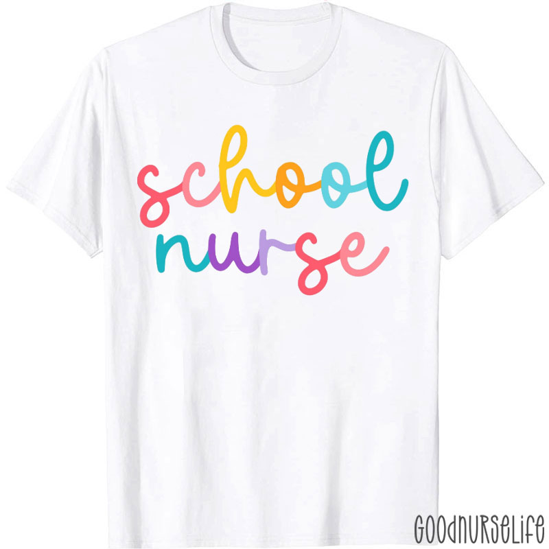 Colorful School Nurse T-Shirt