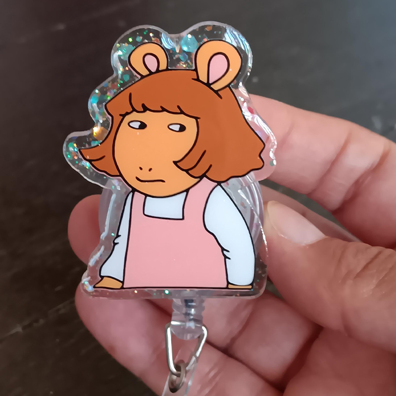 Funny Character Side Eye Badge Reel