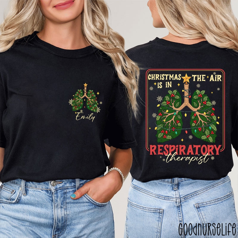 Personalized Christmas Is In The Air RT Two Sided T-Shirt