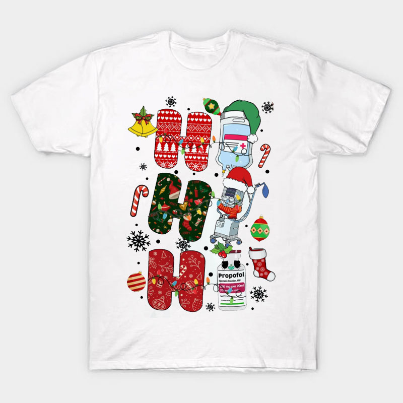 Ho Ho Ho Christmas Nurse T-Shirt