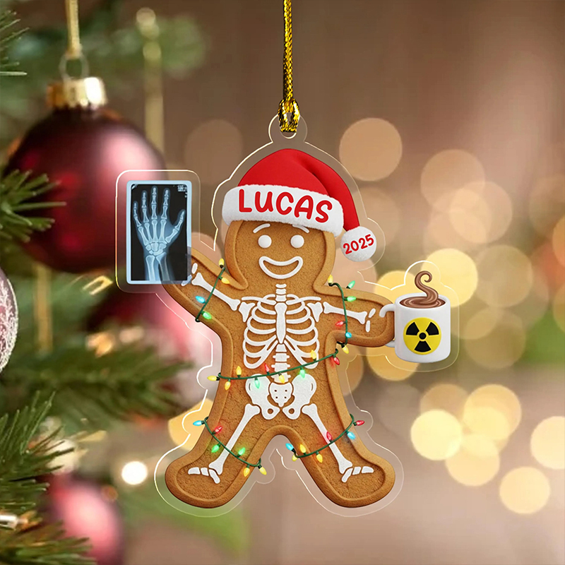 Personalized Gingerbread X-Ray Tech Acrylic Christmas Ornament