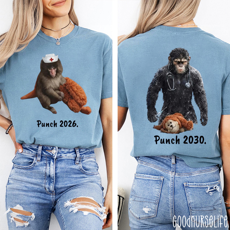 Punch Monkey Nurse Two Sided T-Shirt