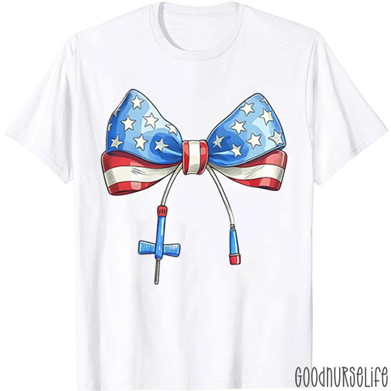 Phlebotomist Toile Bow July 4th Nurse T-Shirt