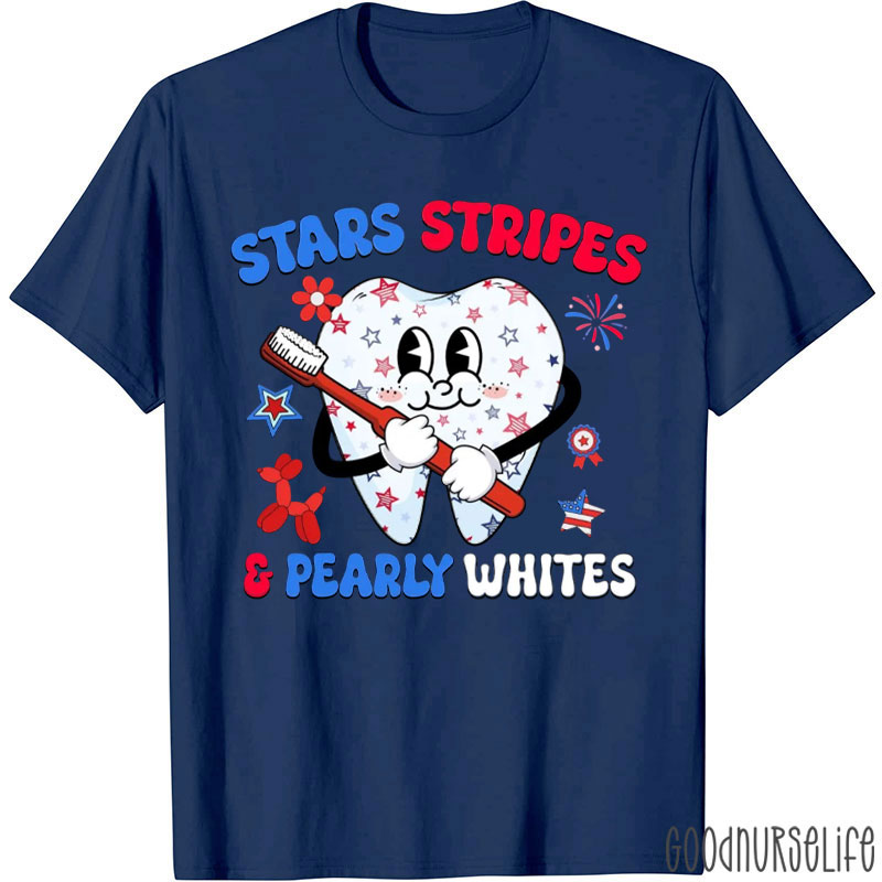 4th Of July America Stars Stripes & Pearly Whites Dentist Squad T-Shirt
