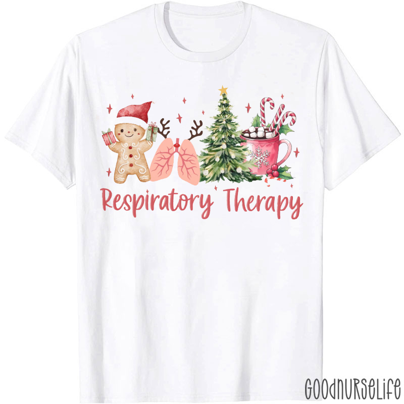 Pulmonology Holiday Respiratory Therapist Christmas T-Shirt