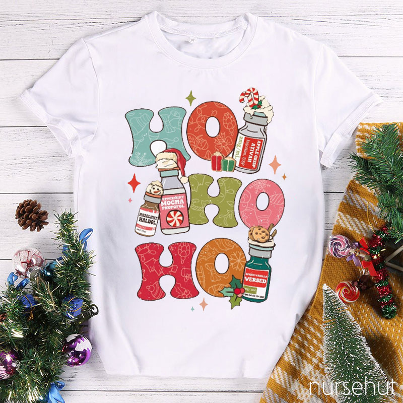 Ho Ho Ho Christmas Nurse T-Shirt