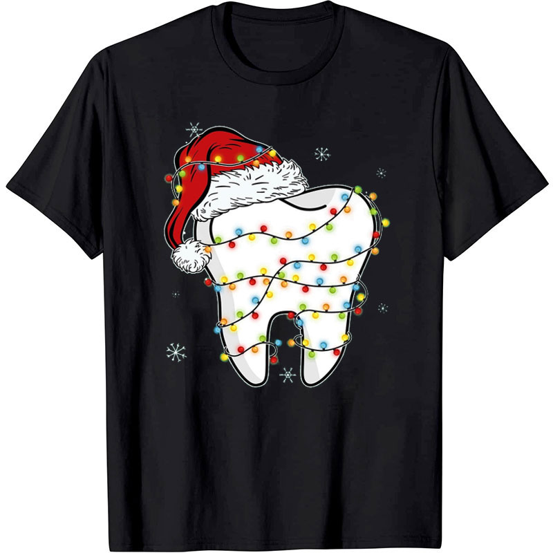 Tooth With Santa Hat Nurse T-Shirt