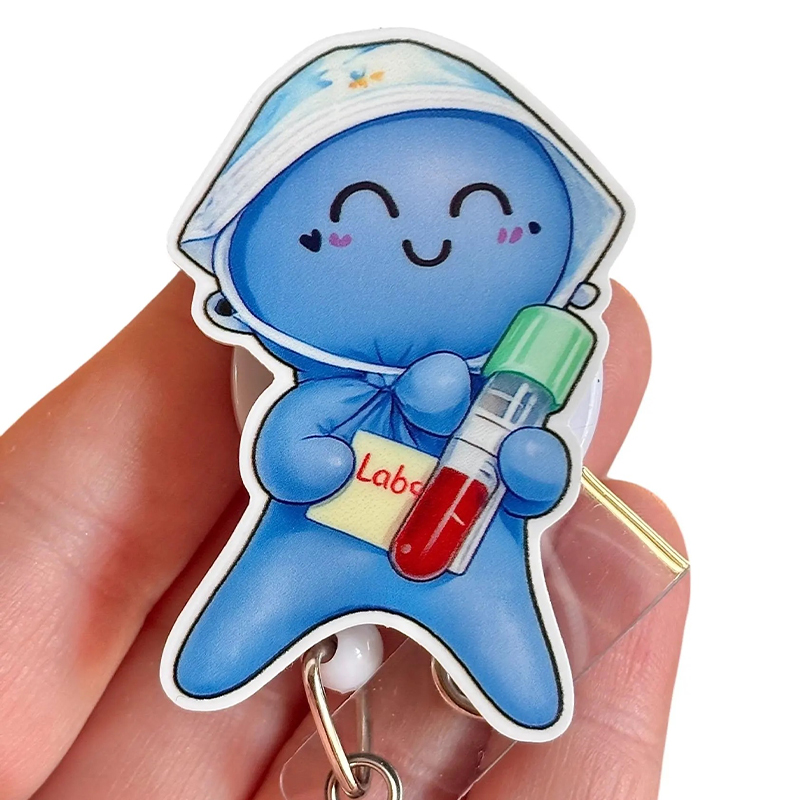 Phlebotomist Balloon Glove Nurse Badge Reel