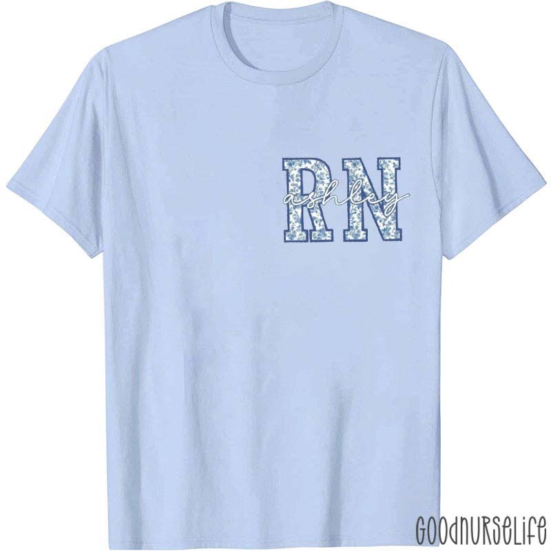 Personalized Porcelain Pattern Name Nurse T-Shirt