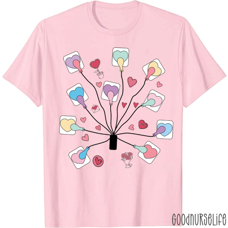 Valentines EKG Leads Cheat T-shirt