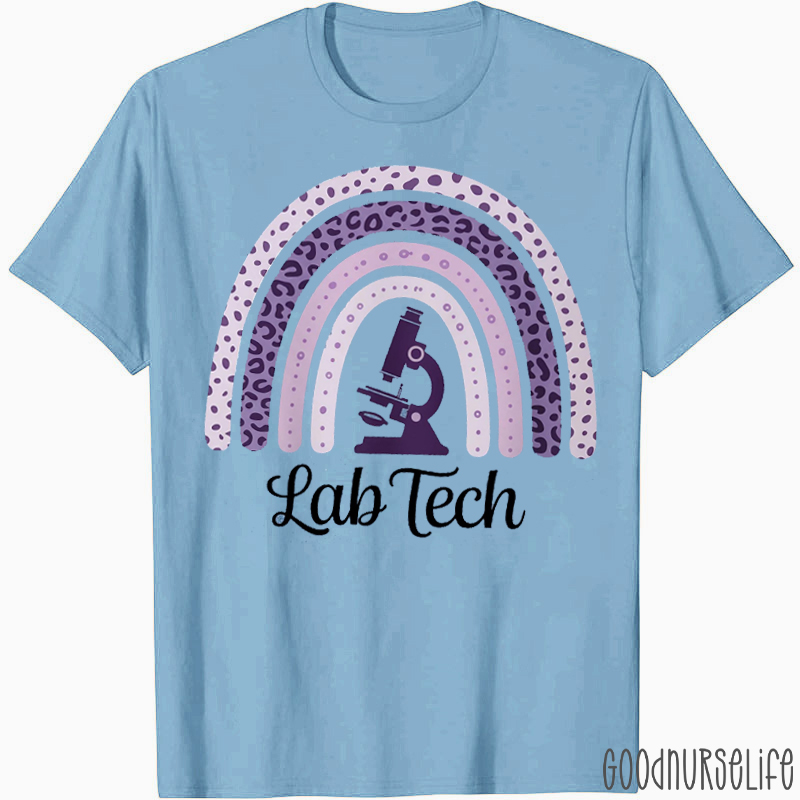 Leopard Microscope Cell Rainbow T-Shirt
