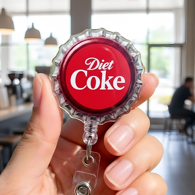 Red Coke Badge Reel