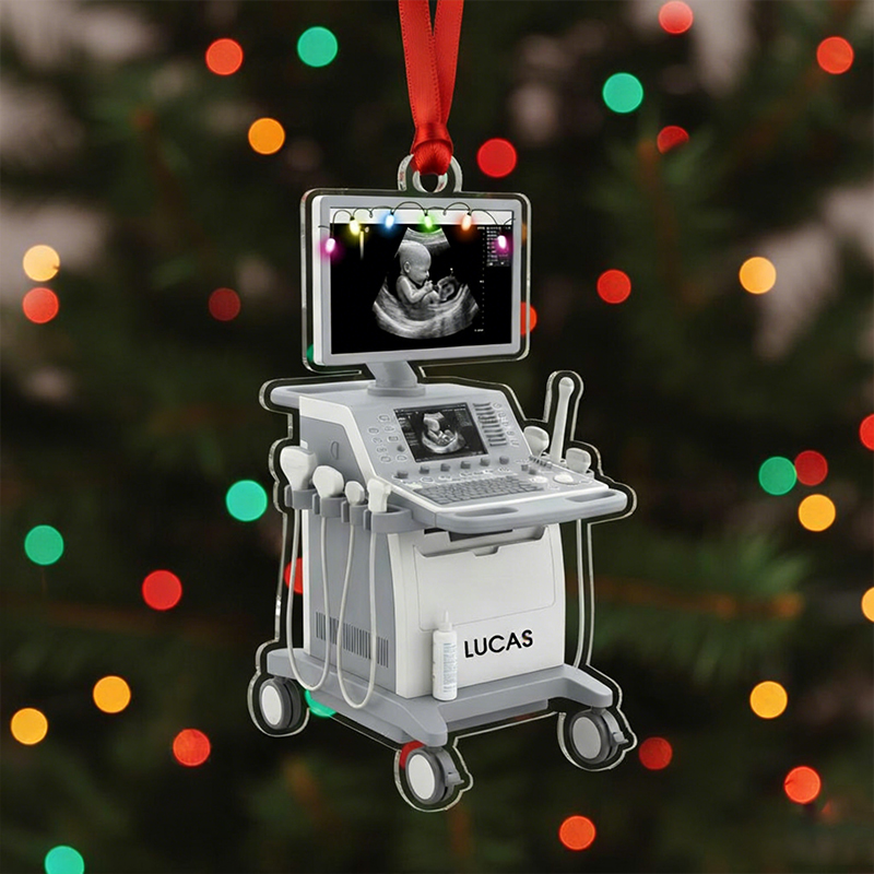 Personalized Sonography Ultrasound Tech  Acrylic Christmas Ornament