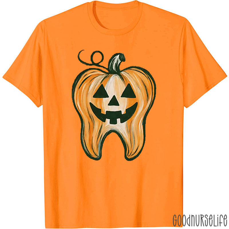 Halloween Tooth Shaped Pumpkin T-Shirt