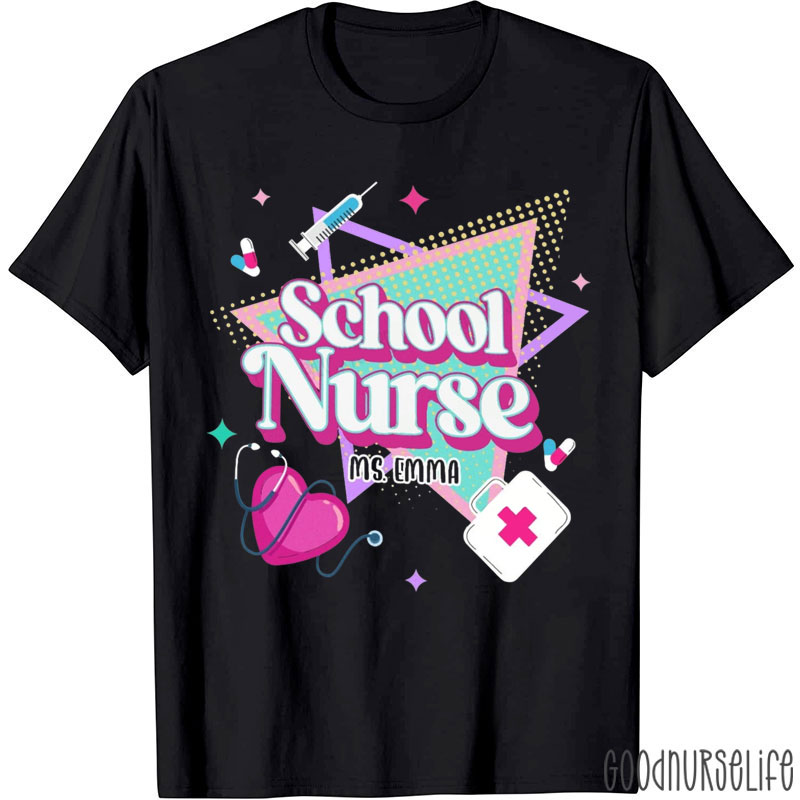 Personalized Name School Nurse T-Shirt