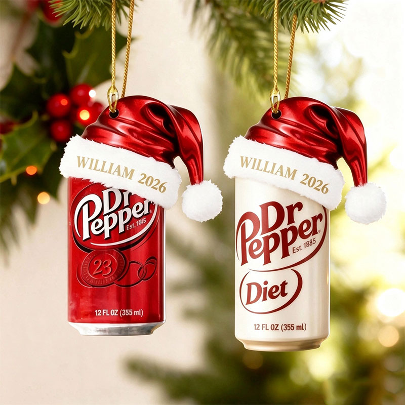 Personalized Christmas Soda Lover Ornament