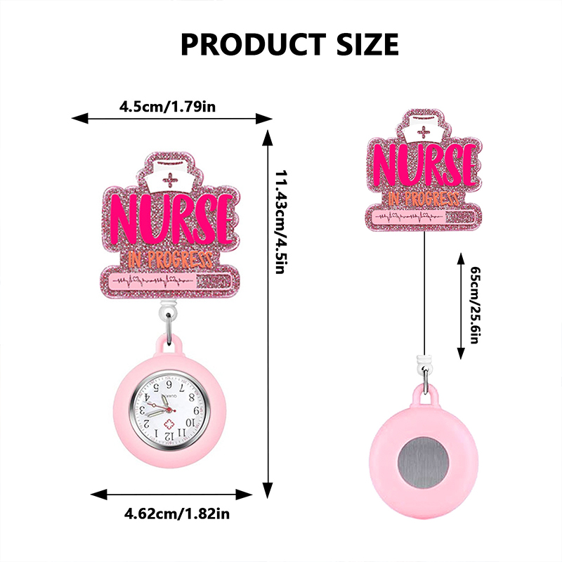 Clock Glitter Acrylic Badge Reel