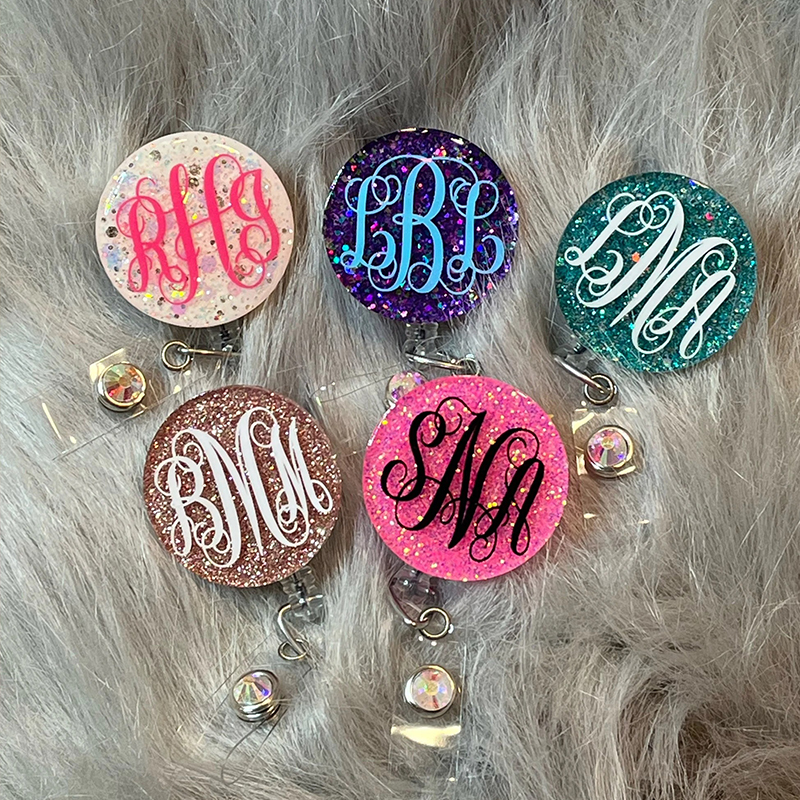 Personalized Monogrammed Name Badge Reel