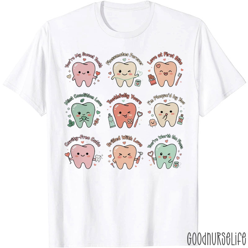 Cute Teeth Cartoons Dental Pun T-shirt