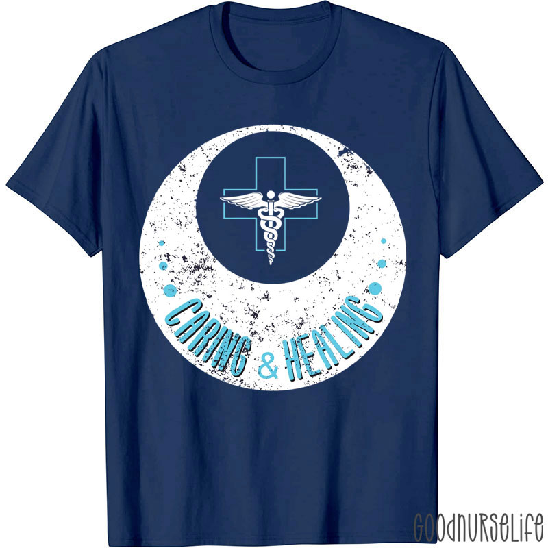 Caduceus Symbol Caring And Healing Nurse T-Shirt