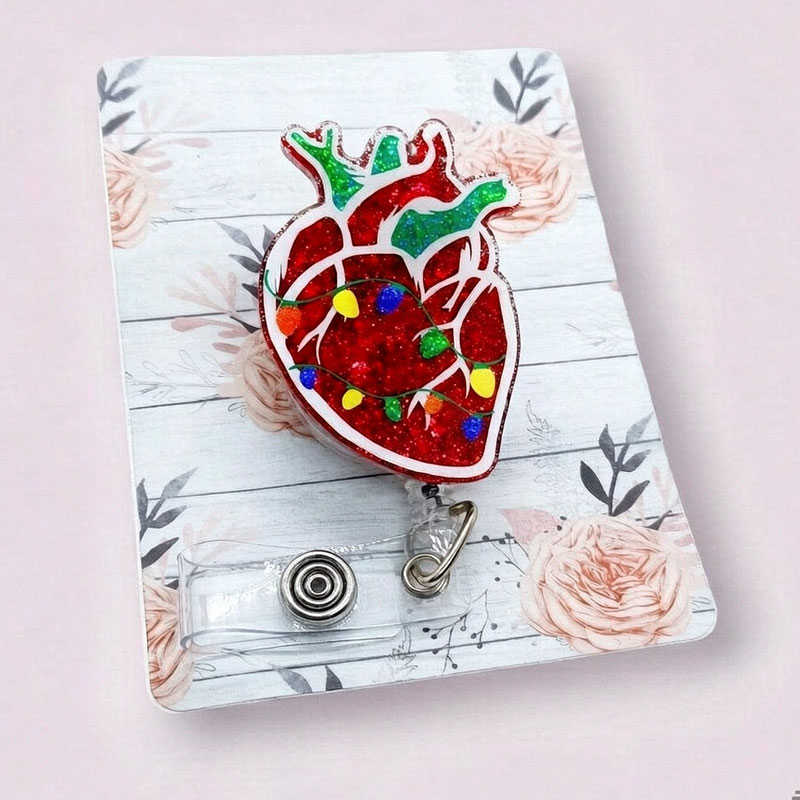 Christmas Anatomical Heart Badge Reel