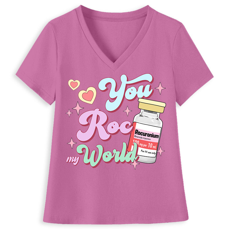 Your Roc World Nurse Female V-Neck T-Shirt
