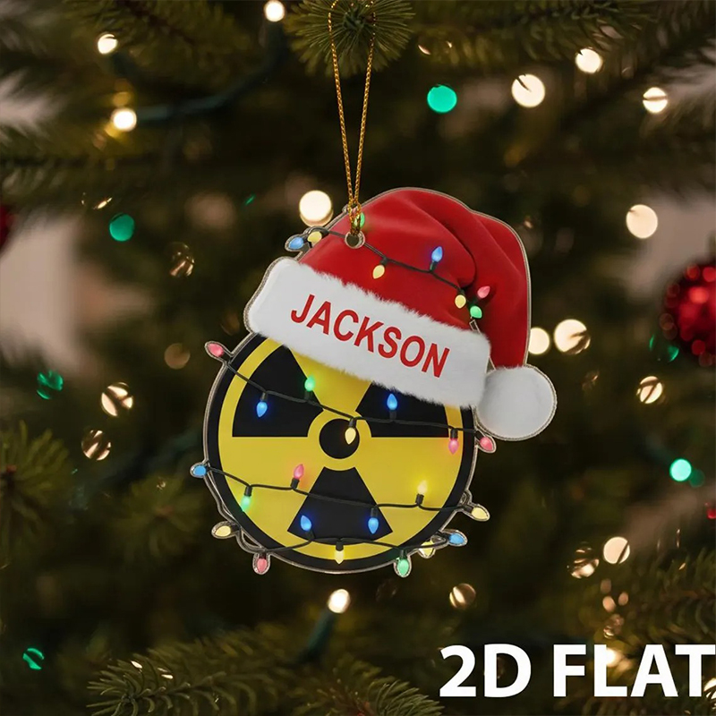 Personalized Rad Tech Radiation Symbol Acrylic Christmas Ornament