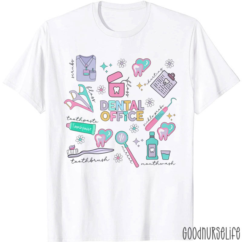 Dental Office Floral Dental Assistant T-Shirt