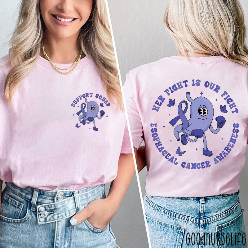 Personalized Support Squad Esophageal Cancer Awareness Two Sided T-Shirt