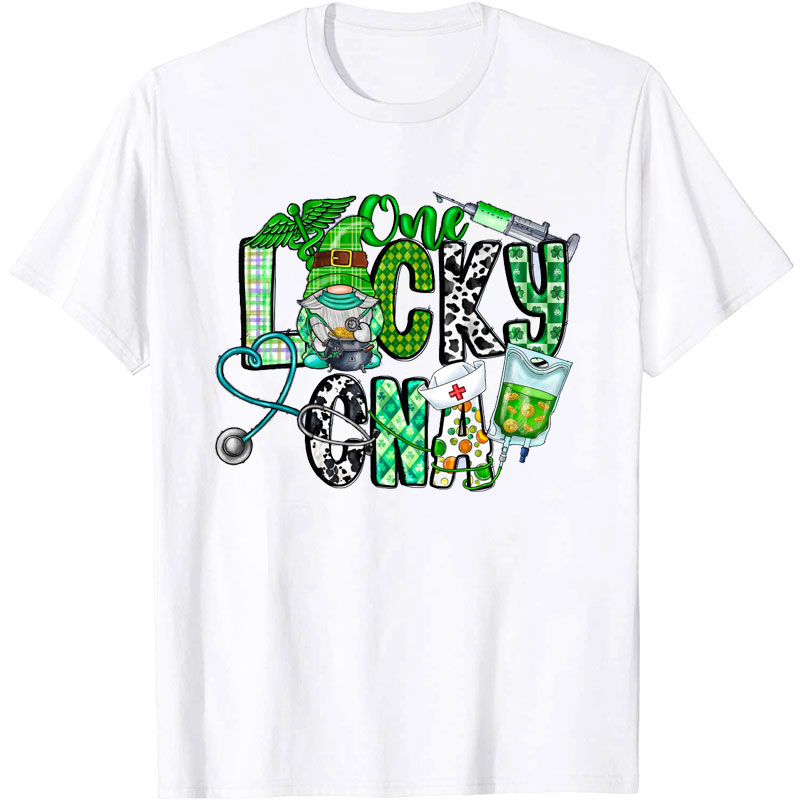 Personalized One Lucky Clover Nurse T-Shirt
