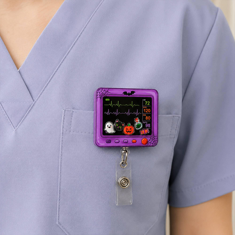 Heart Monitor Halloween Shaker Badge Reel