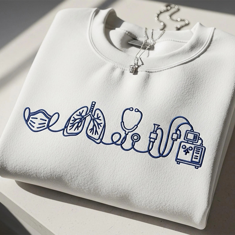 Embroidered Respiratory Therapist Lung Therapy Sweatshirt