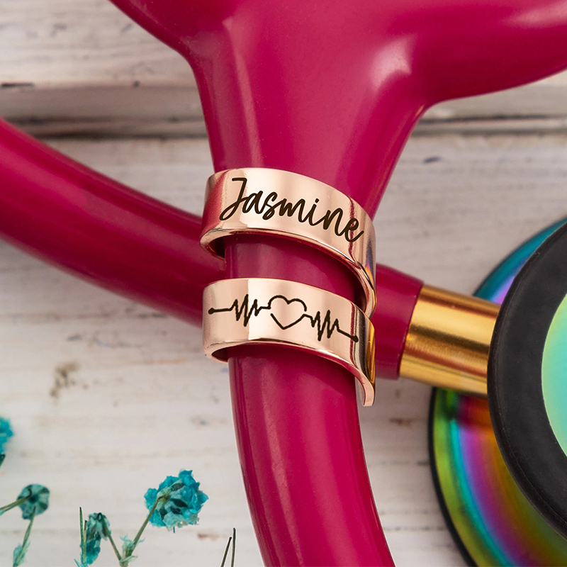 Personalized Name And Cute Icon Nurse Stethoscope ID Tag